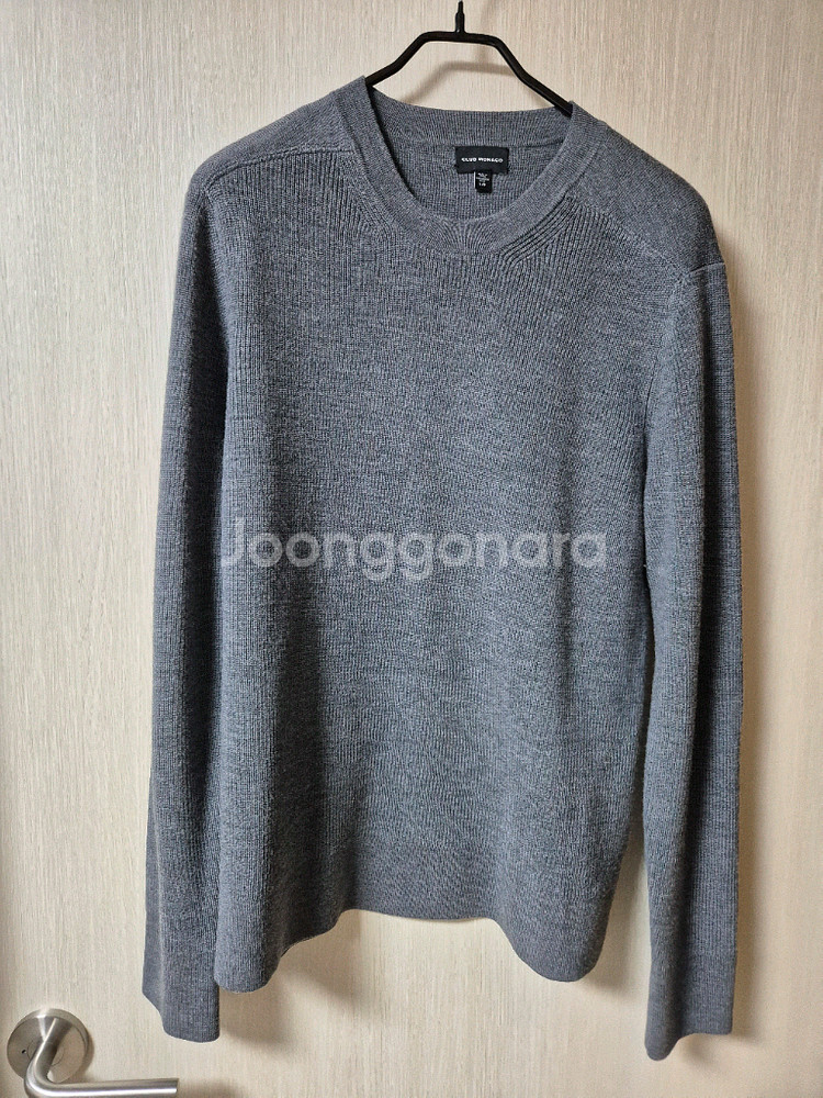 클럽모나코 한섬 그레이 니트 스웨터 라지 남성--0
