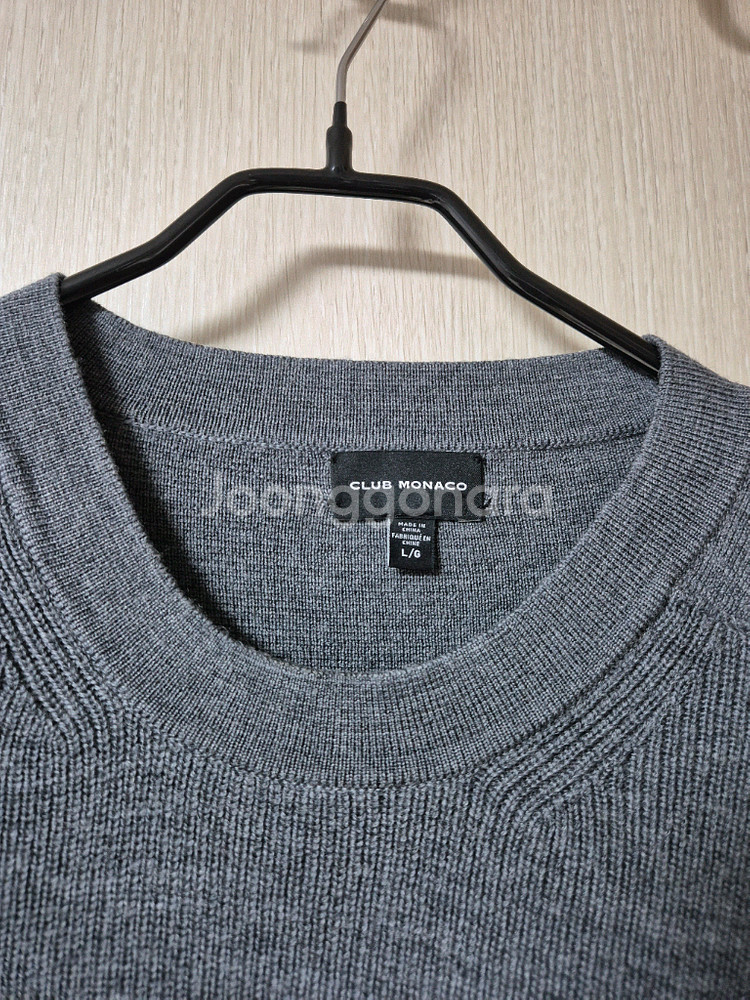 클럽모나코 한섬 그레이 니트 스웨터 라지 남성--2