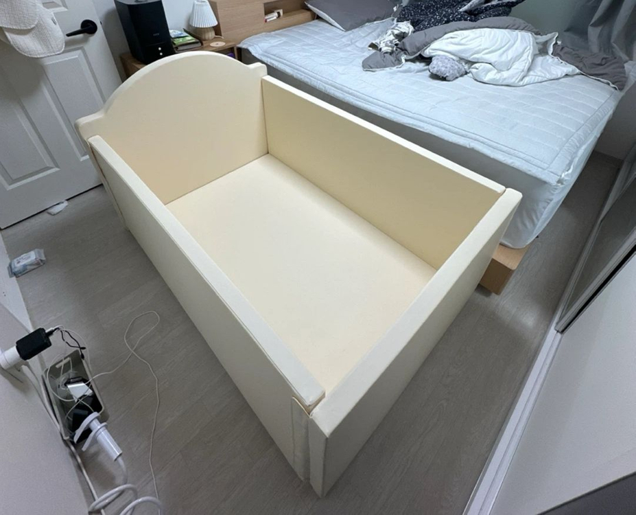 꿈비 하이가드 범퍼침대 대형 아이보리+코지스토리 토퍼+레우토 맞춤 토퍼--1