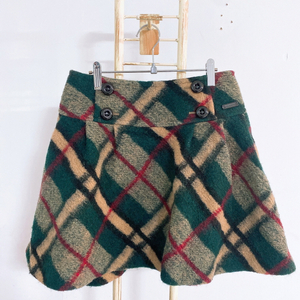 (26인치)버버리블루라벨여자겨울울체크플레어미니스커트