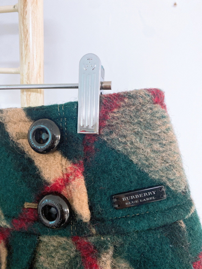 (26인치)버버리블루라벨여자겨울울체크플레어미니스커트--1