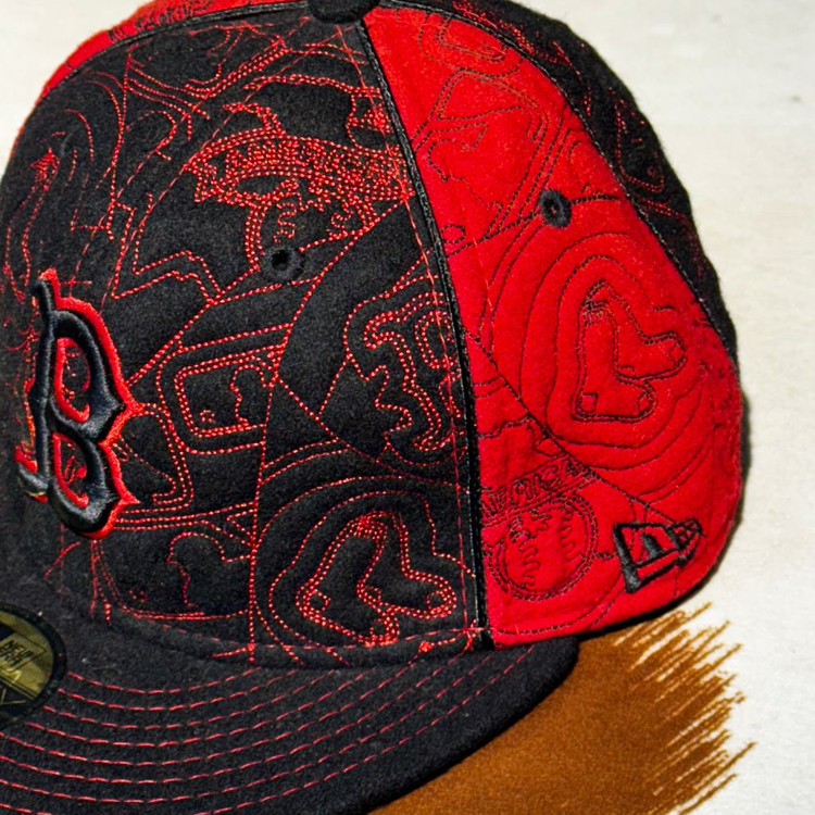 뉴에라 울 스티치 스냅백 (55.8cm) 보스턴 레드삭스--2