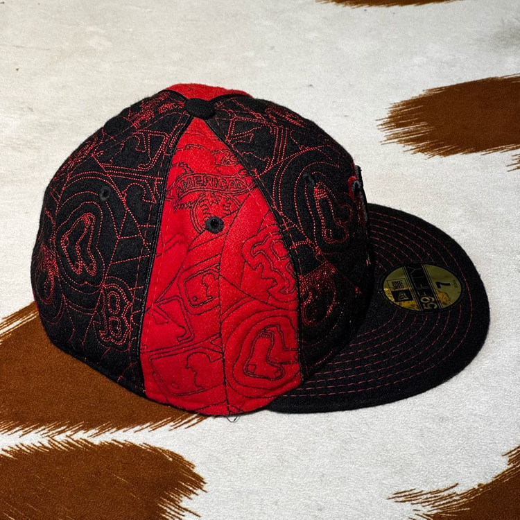 뉴에라 울 스티치 스냅백 (55.8cm) 보스턴 레드삭스--4