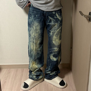 정품 아워데이즈 빈티지 워싱 세미와이드 데님팬츠 청바지 32인치