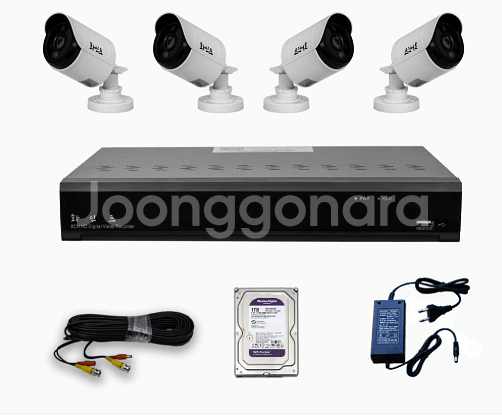 화인츠500만화소 CCTV자가설치 8채널카메라20M 실외3개 실내1개 1TB 방범 CCTV 팝니다--0