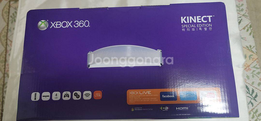 Xbox 360 4gb 키넥트 화이트 스페셜 에디션(새제품)+밀봉게임4종--1