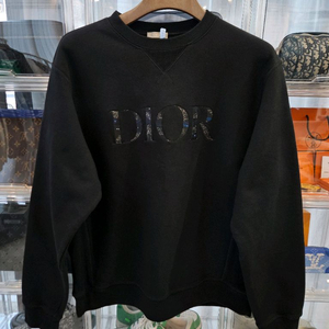 [정품] 디올 DIOR 자수 로고 맨투맨 블랙 XL 스웨트셔츠
