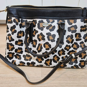 코치 레오파드 패턴 토트백