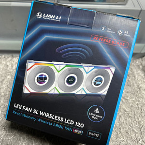 리안리 UNI FAN SL Wireless LCD 120 리버스 (3팩, 화이트) SL120