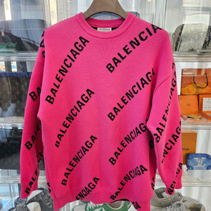 [정품/새상품급/백화점] 여성 발렌시아가 울오버 멀티로고 니트 XS 핑크