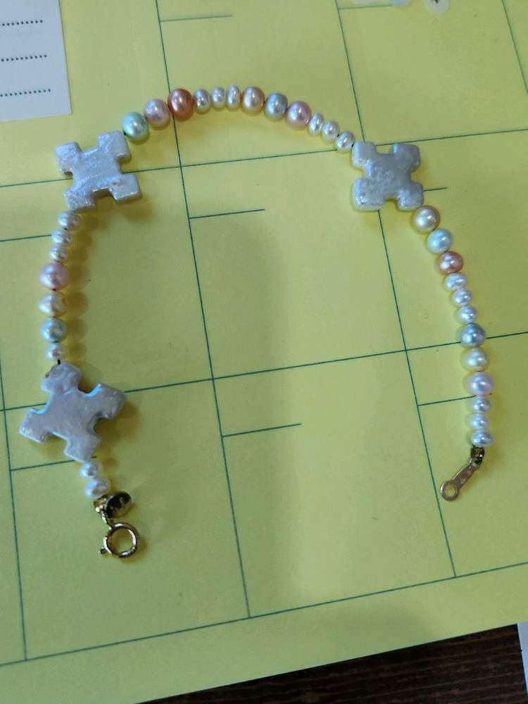 14k 바로크진주 담수진주 팔찌--1