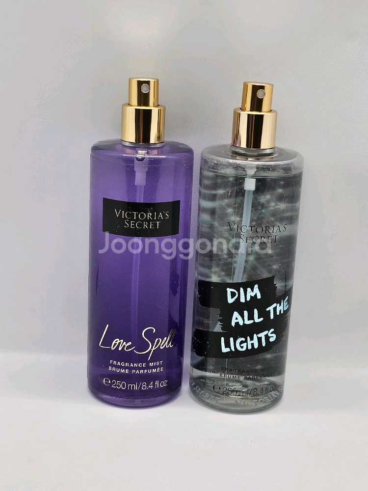 2종일괄~빅토리아시크릿 (러브스펠+딤올더라이츠) 바디미스트250ml--0