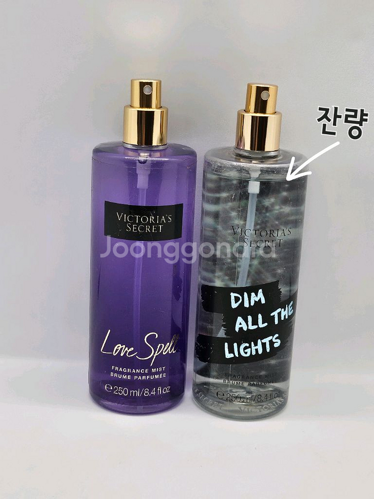 2종일괄~빅토리아시크릿 (러브스펠+딤올더라이츠) 바디미스트250ml--1