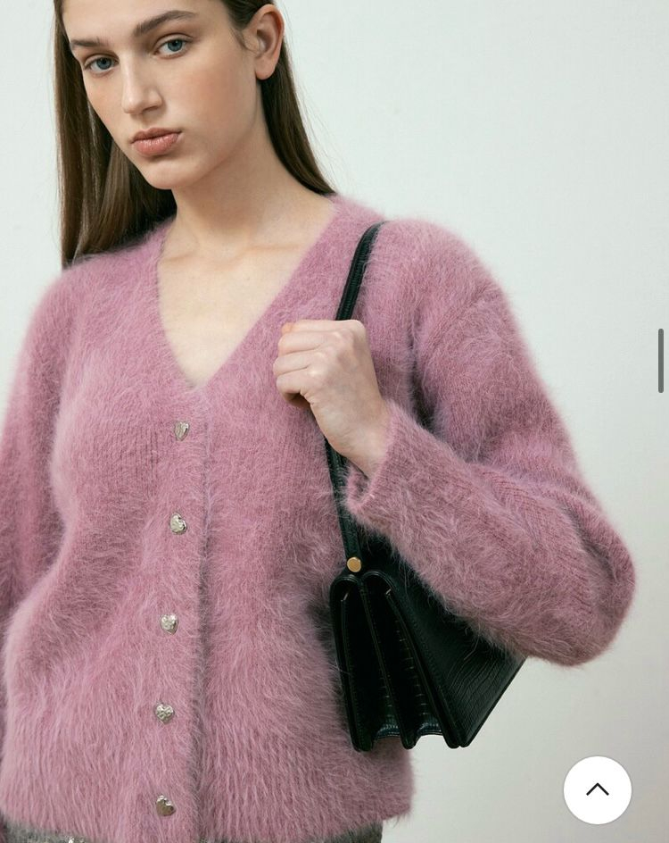 octette 오떼뜨 앙고라 가디건 핑크 연말룩 파티룩 이미지