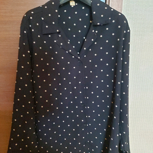 여성 여자 카라 도트 블라우스