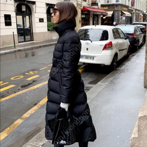 오르 ORR 구스다운 롱패딩 라인 벨트 거위털 코트 점퍼 자켓 블랙 검정