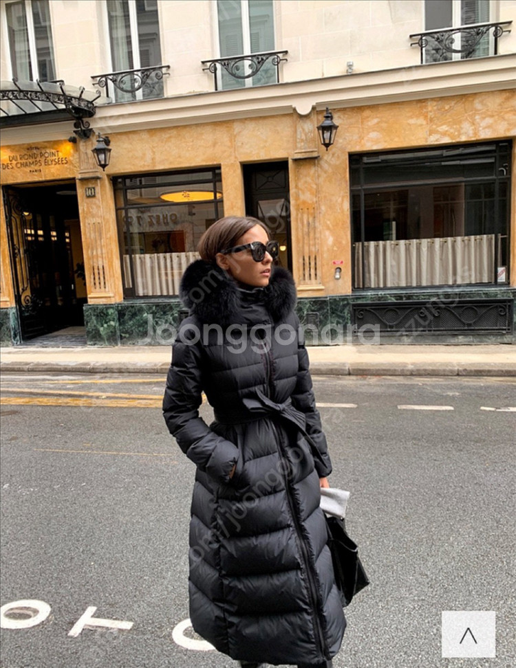 오르 ORR 구스다운 롱패딩 라인 벨트 거위털 코트 점퍼 자켓 블랙 검정--3