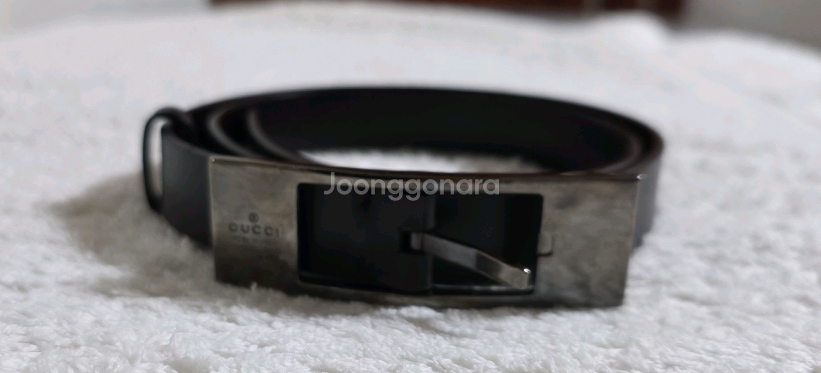 구찌 (GUCCI) 정품 여성용 블랙 레더 벨트 (심플 버클)--1