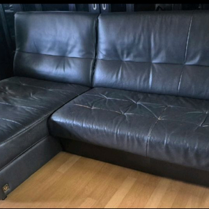 다우닝 천연면피가죽 카우치소파