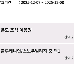 12월 7일 또는 8일 휘닉스평창 조식 이용권 성인2매