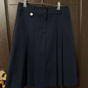 네이비 플리츠 스커트 미들기장