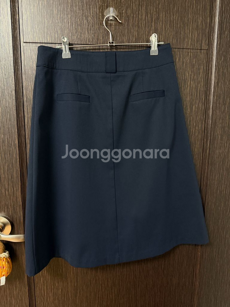 네이비 플리츠 스커트 미들기장--1