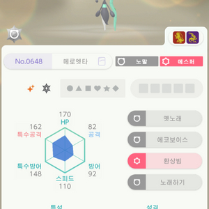 포켓몬 이로치 메로엣타 닌텐도 스위치.