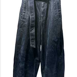 송지오옴므 커브드 와이드 벨티드 데님 네이비