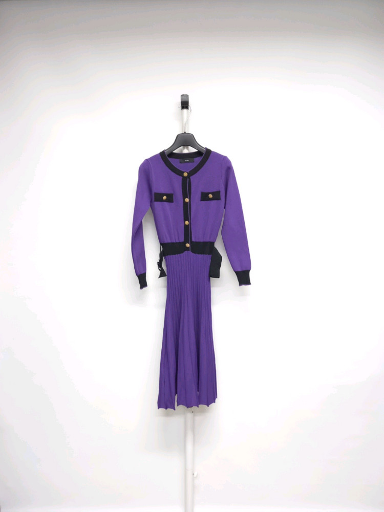 새 샤틴 춘추동 니트 플리츠 롱 원피스 55--0