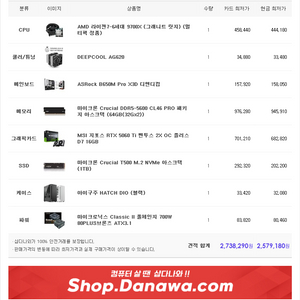 라이젠7 9800X RTX5060Ti 게이밍 PC
