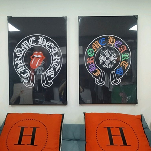 크롬하츠 대형 그림액자 그림 액자 팝아트 인테리어소품 명품그림 명품액자 꽃 곰인형 콜라보 인테리어 로고 반지 목걸이