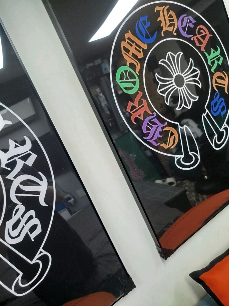 크롬하츠 대형 그림액자 그림 액자 팝아트 인테리어소품 명품그림 명품액자 꽃 곰인형 콜라보 인테리어 로고 반지 목걸이--6