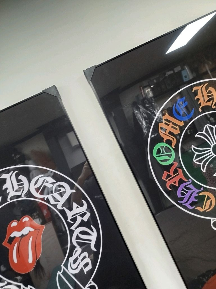 크롬하츠 대형 그림액자 그림 액자 팝아트 인테리어소품 명품그림 명품액자 꽃 곰인형 콜라보 인테리어 로고 반지 목걸이--7