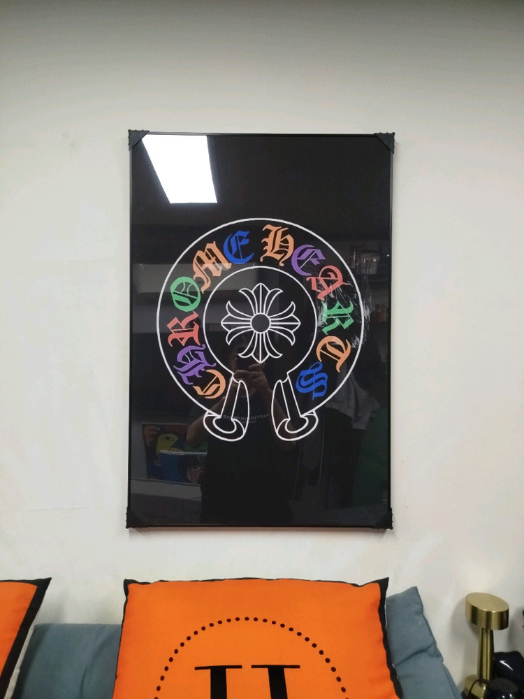 크롬하츠 대형 그림액자 그림 액자 팝아트 인테리어소품 명품그림 명품액자 꽃 곰인형 콜라보 인테리어 로고 반지 목걸이--8