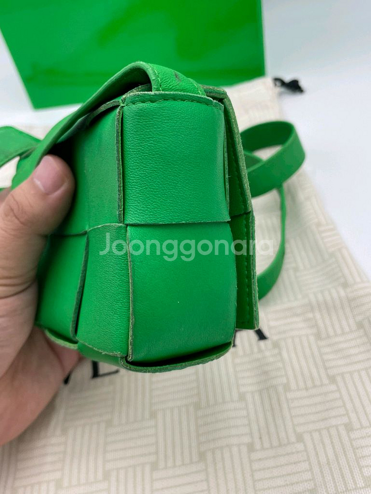 [ 정품 / 풀구성 ] 보테가베네타 미니 카세트백 그린--6