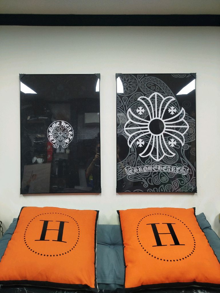 크롬하츠 반지 목걸이 팔찌 그림액자 그림 액자 팝아트 인테리어소품 명품그림 명품액자 꽃 곰인형 콜라보 인테리어 로고 이미지