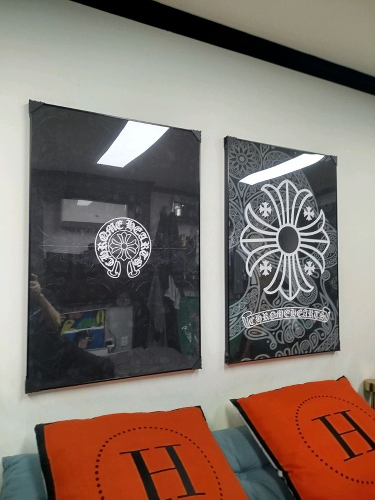 크롬하츠 반지 목걸이 팔찌 그림액자 그림 액자 팝아트 인테리어소품 명품그림 명품액자 꽃 곰인형 콜라보 인테리어 로고 이미지