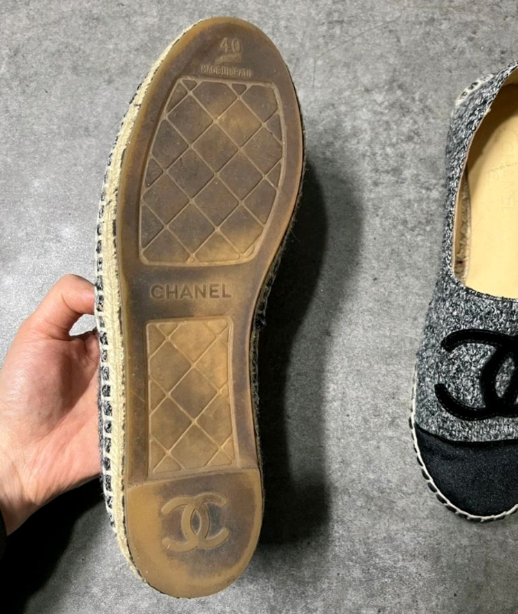 정품) 샤넬 트위드 에스파듀--6