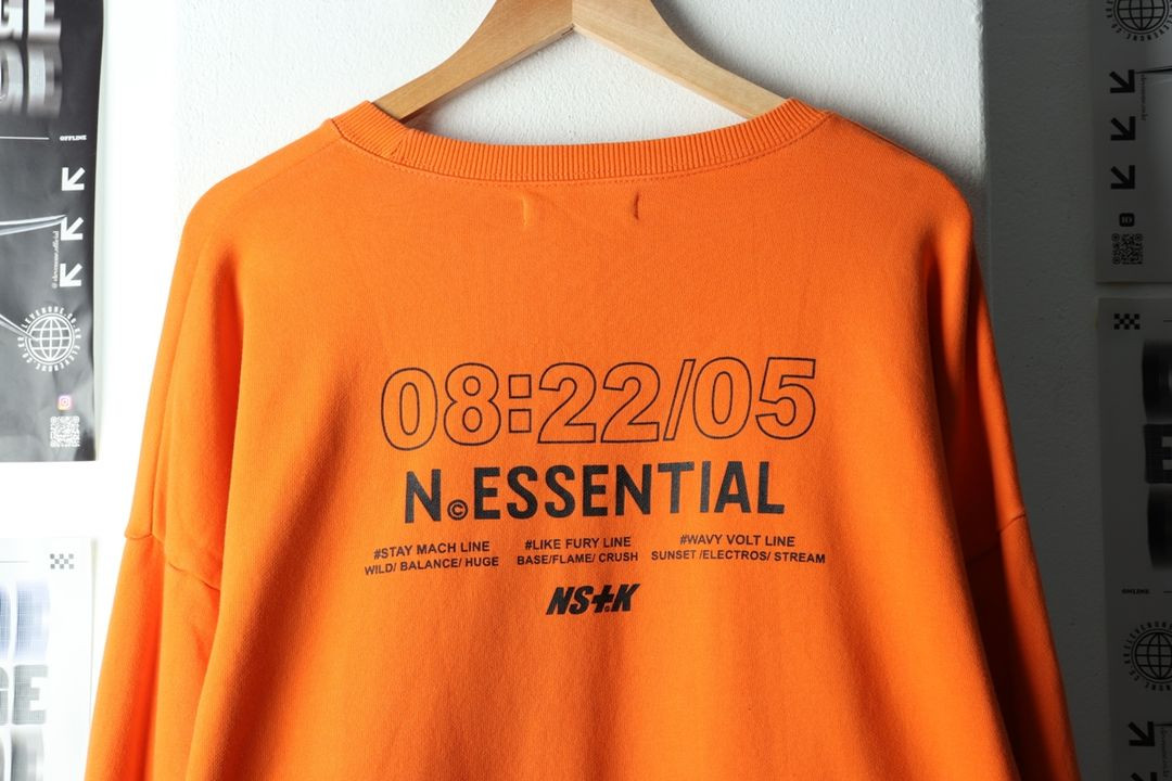 (XL-2XL) 네스티킥 맨투맨 티셔츠 루즈핏 주황--5