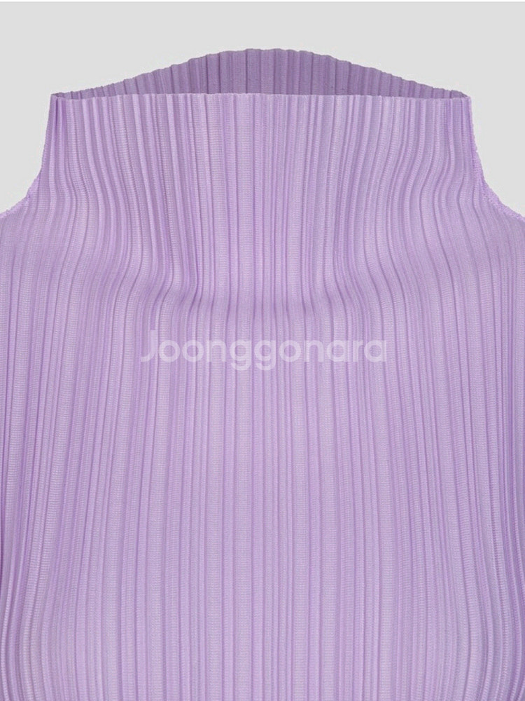 이세이미야케 플리츠플리즈 탑 소프트 플리츠 탑 라이트 퍼플 F사이즈--2