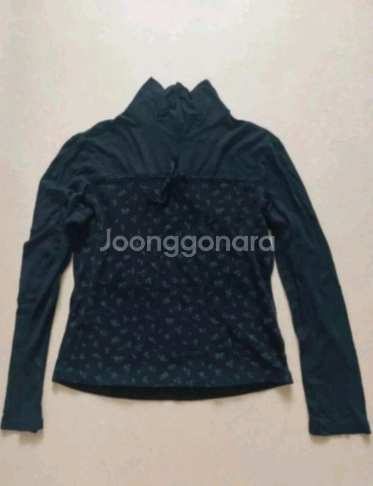 꾸즈 셔링 목 폴라 티셔츠 여자 여성--0