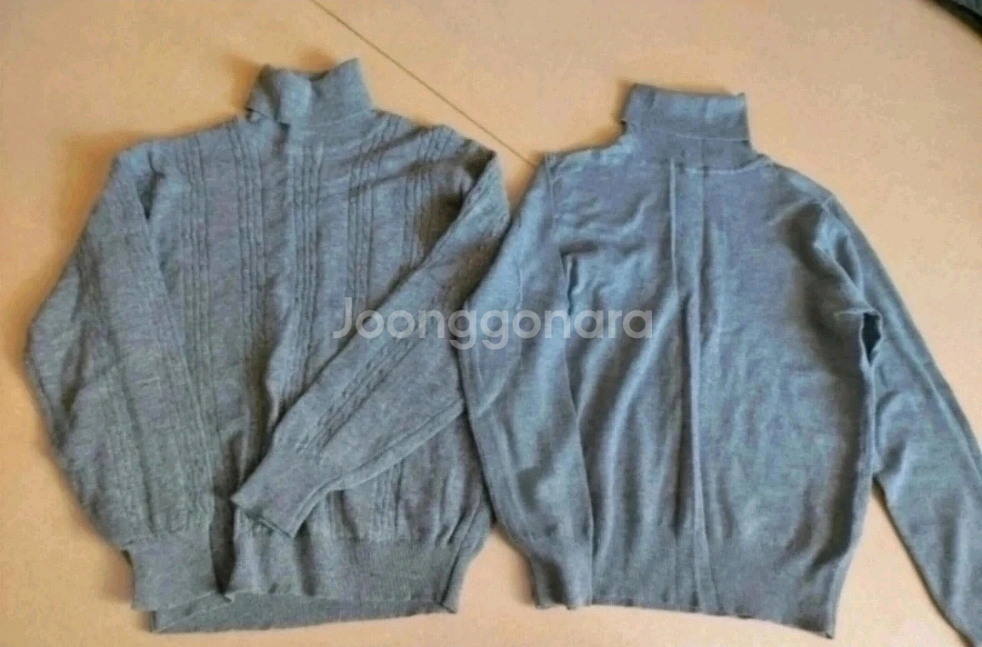 여성 여자 니트 목 폴라 니트 그레이 아이보리 개당--0