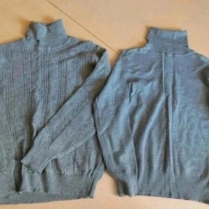 여성 여자 니트 목 폴라 니트 그레이 아이보리 개당