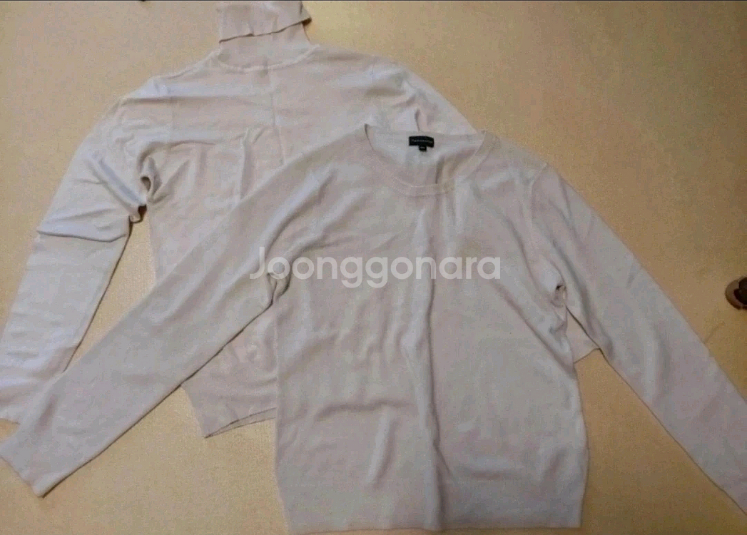 여성 여자 니트 목 폴라 니트 그레이 아이보리 개당--1