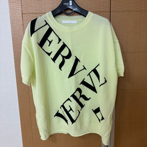 한섬 보브 레터링 포인트 니트 반팔 F