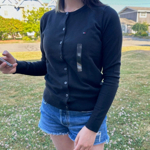 타미힐피거 xs 블랙 가디건