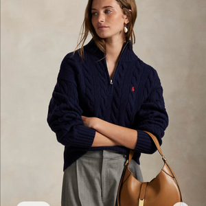 폴로 여성 캐시미어 반집업 S사이즈 니트탑 가디건