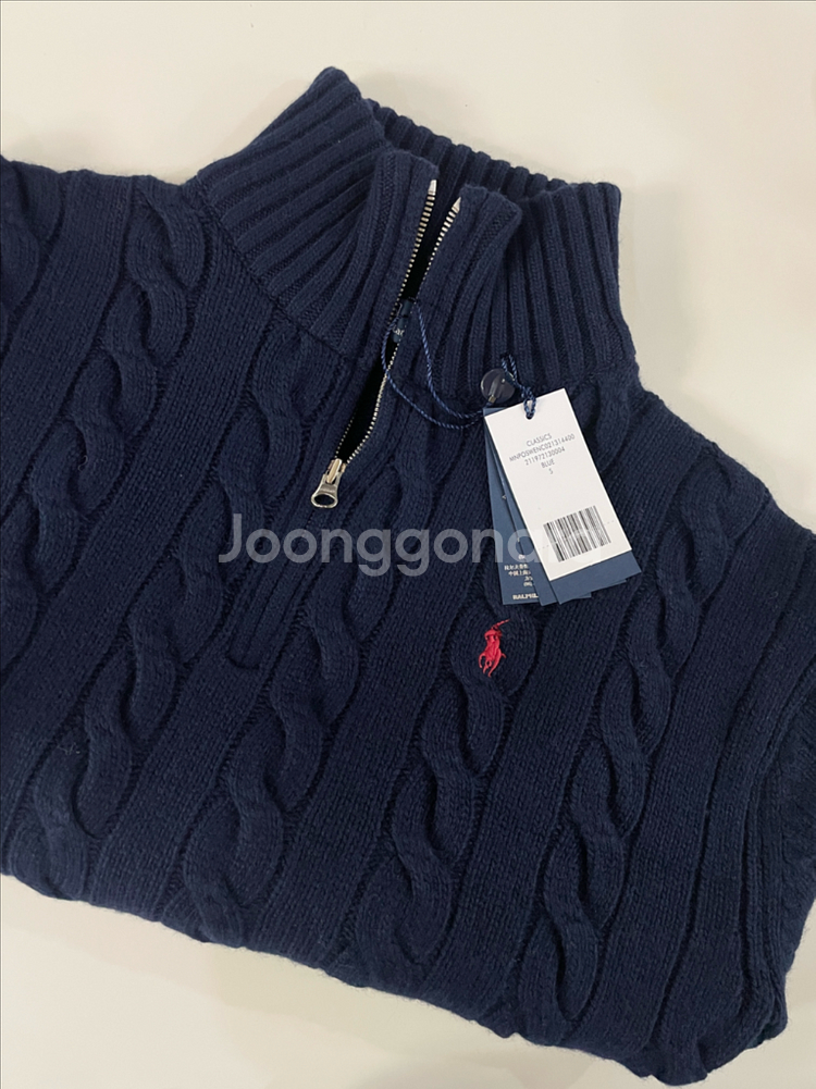 폴로 여성 캐시미어 반집업 S사이즈 니트탑 가디건--1