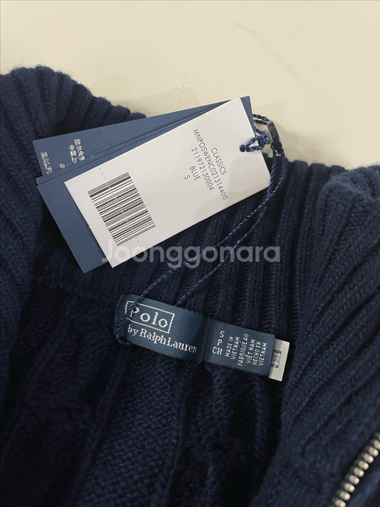 폴로 여성 캐시미어 반집업 S사이즈 니트탑 가디건--3