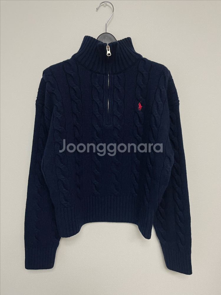폴로 여성 캐시미어 반집업 S사이즈 니트탑 가디건--4
